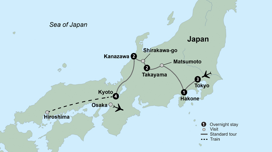 japan tour map
